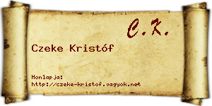 Czeke Kristóf névjegykártya